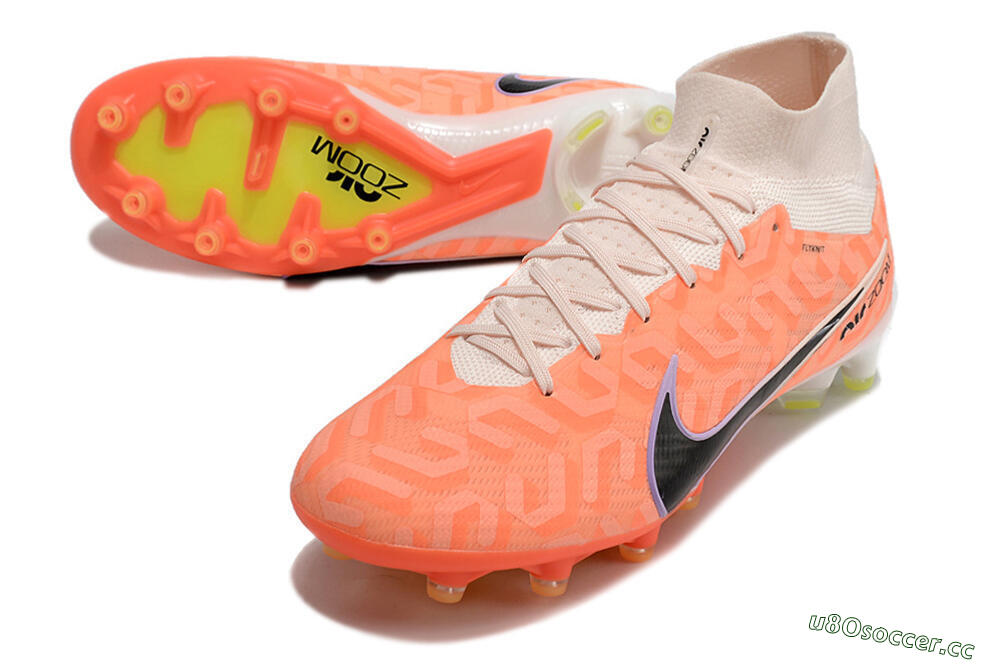 Men's Nike Air Zoom Mercurial Superfly 9 Elite AG Artificial Grass High-Tops Football Boots - Orange/Pink/Purple/Black 3