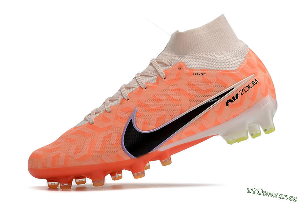 Men's Nike Air Zoom Mercurial Superfly 9 Elite AG Artificial Grass High-Tops Football Boots - Orange/Pink/Purple/Black 5