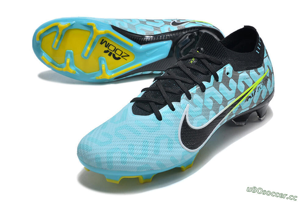 Unisex Nike Air Zoom Mercurial Vapor 15 Elite FG Firm Ground Low-Tops Football Boots - Blue/Black/White/Green 3