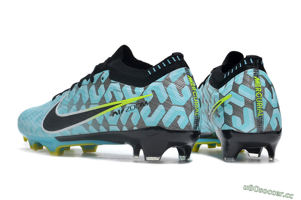 Unisex Nike Air Zoom Mercurial Vapor 15 Elite FG Firm Ground Low-Tops Football Boots - Blue/Black/White/Green 5
