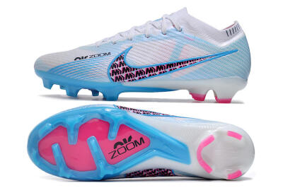 Men's Nike Air Zoom Mercurial Vapor 15 Elite FG Firm Ground Low-Tops Football Boots - White/Blue/Pink
