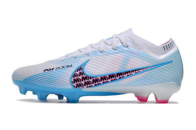 Men's Nike Air Zoom Mercurial Vapor 15 Elite FG Firm Ground Low-Tops Football Boots - White/Blue/Pink