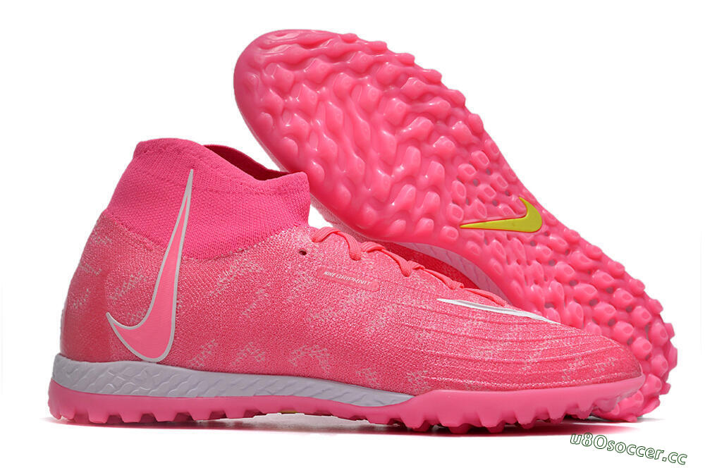 Unisex Nike Phantom Luna Elite NU TF Artificial Turf High-Tops Football Shoes - Pink/White/Yellow 2