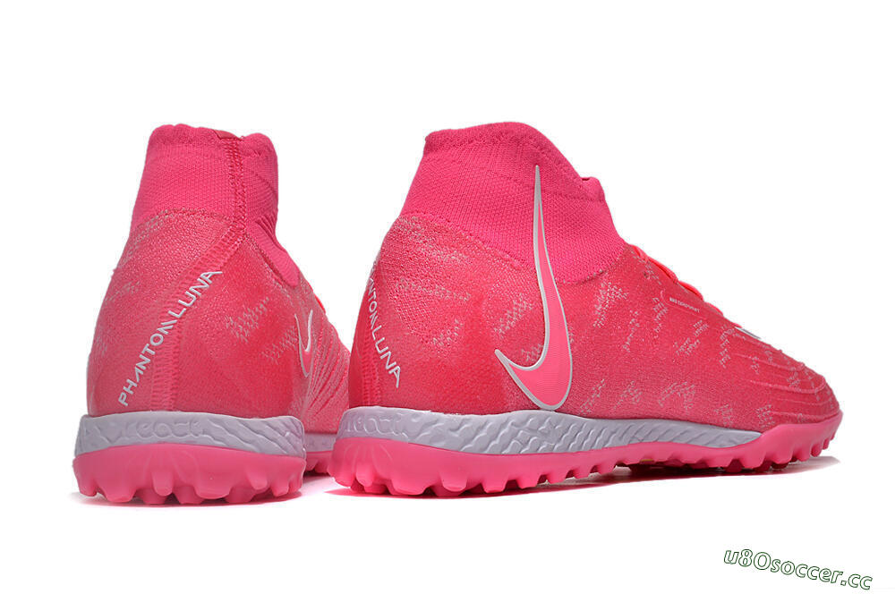 Unisex Nike Phantom Luna Elite NU TF Artificial Turf High-Tops Football Shoes - Pink/White/Yellow 6