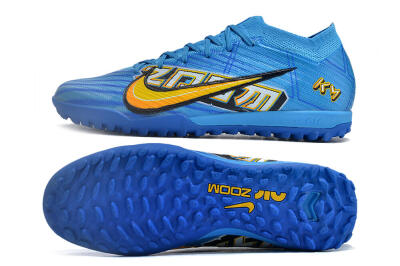 Unisex Nike Air Zoom Mercurial Vapor 15 Elite TF Artificial Turf Low-Tops Football Shoes - Blue/White/Orange/Yellow
