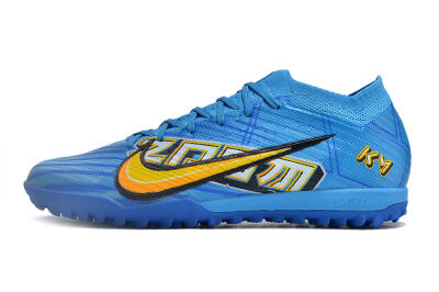 Unisex Nike Air Zoom Mercurial Vapor 15 Elite TF Artificial Turf Low-Tops Football Shoes - Blue/White/Orange/Yellow