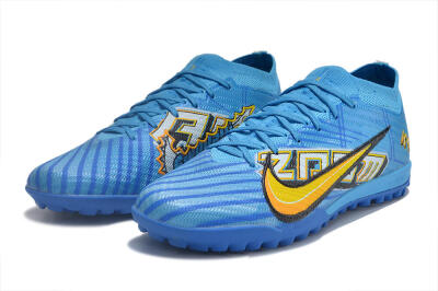Unisex Nike Air Zoom Mercurial Vapor 15 Elite TF Artificial Turf Low-Tops Football Shoes - Blue/White/Orange/Yellow