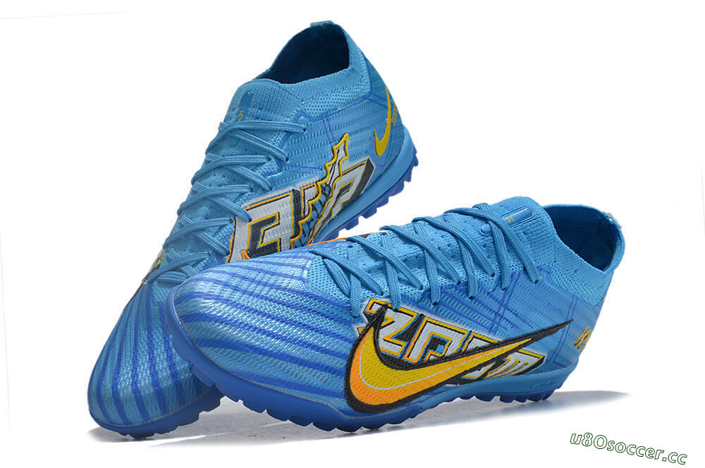 Unisex Nike Air Zoom Mercurial Vapor 15 Elite TF Artificial Turf Low-Tops Football Shoes - Blue/White/Orange/Yellow 6