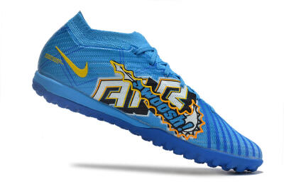 Unisex Nike Air Zoom Mercurial Vapor 15 Elite TF Artificial Turf Low-Tops Football Shoes - Blue/White/Orange/Yellow