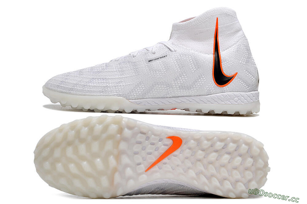 Unisex Nike Phantom Luna Elite NU TF Artificial Turf High-Tops Football Shoes - White/Grey/Orange/Black 1