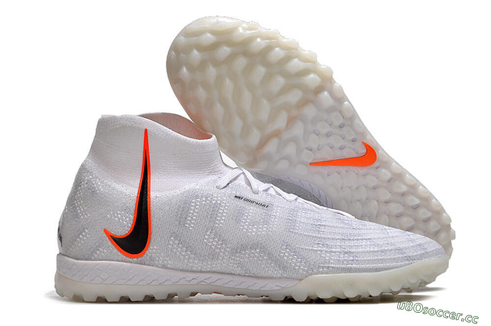 Unisex Nike Phantom Luna Elite NU TF Artificial Turf High-Tops Football Shoes - White/Grey/Orange/Black 2