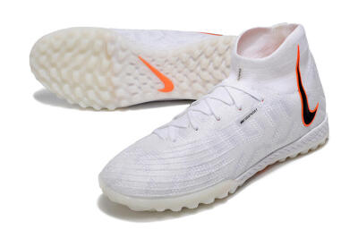 Unisex Nike Phantom Luna Elite NU TF Artificial Turf High-Tops Football Shoes - White/Grey/Orange/Black
