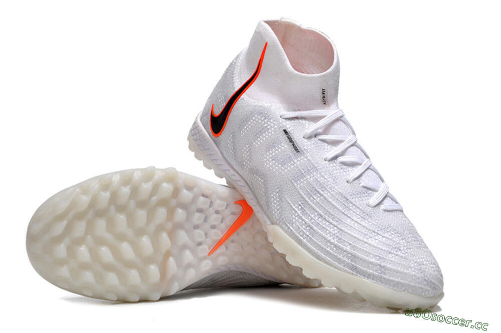 Unisex Nike Phantom Luna Elite NU TF Artificial Turf High-Tops Football Shoes - White/Grey/Orange/Black 4