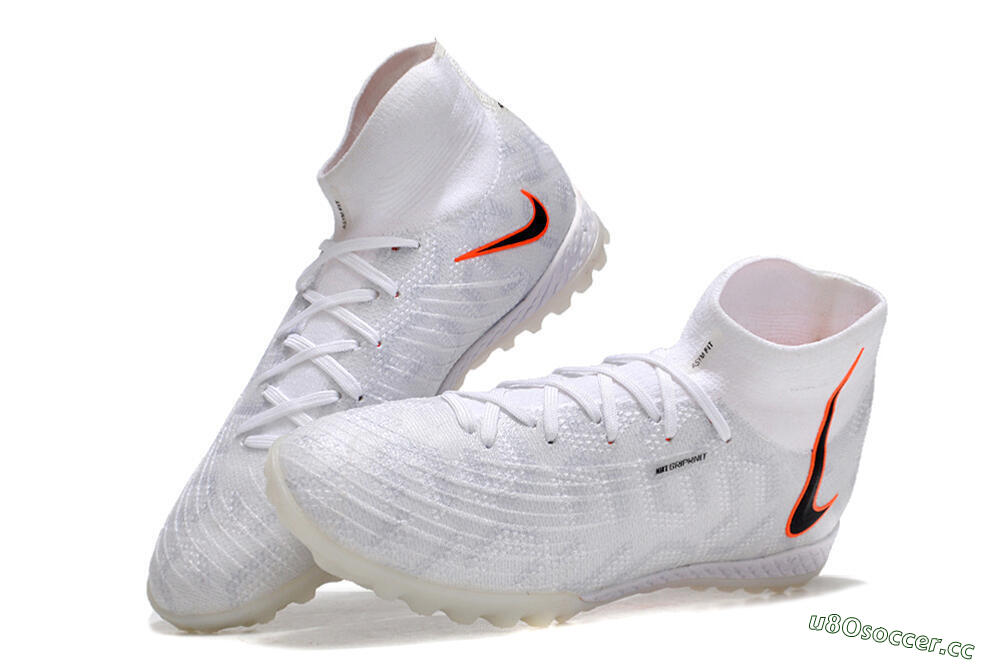 Unisex Nike Phantom Luna Elite NU TF Artificial Turf High-Tops Football Shoes - White/Grey/Orange/Black 6