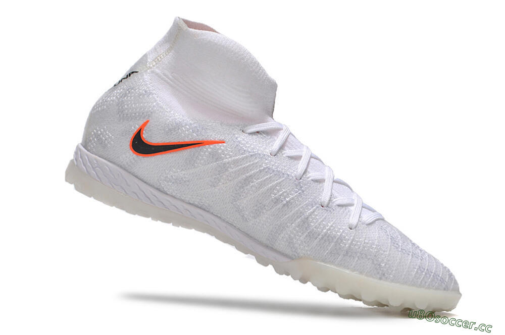 Unisex Nike Phantom Luna Elite NU TF Artificial Turf High-Tops Football Shoes - White/Grey/Orange/Black 7