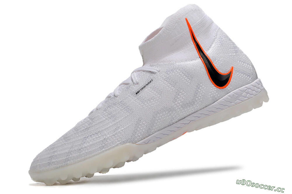 Unisex Nike Phantom Luna Elite NU TF Artificial Turf High-Tops Football Shoes - White/Grey/Orange/Black 8
