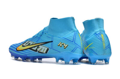 Unisex Nike Air Zoom Mercurial Superfly 9 Elite FG Artificial Grass High-Tops Football Boots - Blue/Black/Yellow