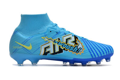 Unisex Nike Air Zoom Mercurial Superfly 9 Elite FG Artificial Grass High-Tops Football Boots - Blue/Black/Yellow