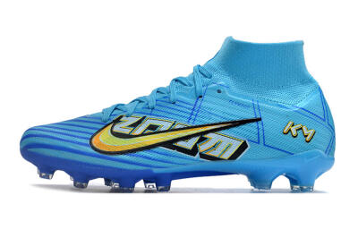Unisex Nike Air Zoom Mercurial Superfly 9 Elite FG Artificial Grass High-Tops Football Boots - Blue/Black/Yellow