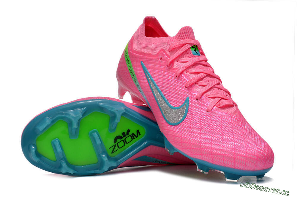 Unisex Nike Air Zoom Mercurial Vapor 15 Elite FG Firm Ground Low-Tops Football Boots - Pink/Silver/Blue/Yellow 1