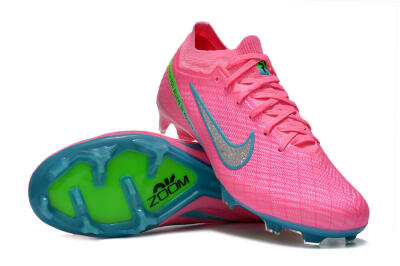 Unisex Nike Air Zoom Mercurial Vapor 15 Elite FG Firm Ground Low-Tops Football Boots - Pink/Silver/Blue/Yellow