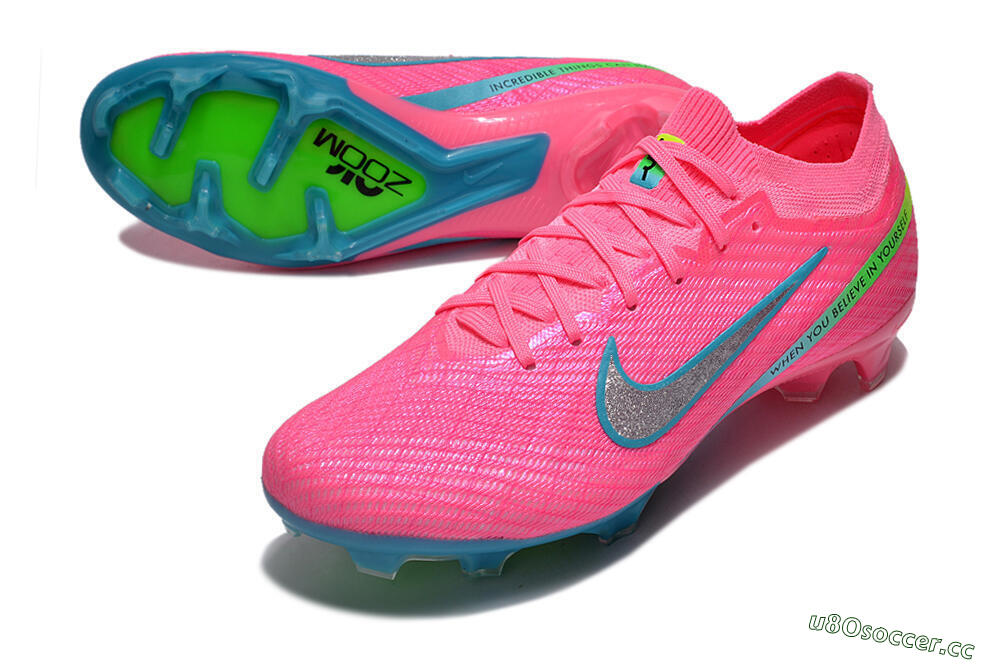 Unisex Nike Air Zoom Mercurial Vapor 15 Elite FG Firm Ground Low-Tops Football Boots - Pink/Silver/Blue/Yellow 3