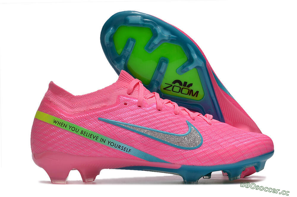 Unisex Nike Air Zoom Mercurial Vapor 15 Elite FG Firm Ground Low-Tops Football Boots - Pink/Silver/Blue/Yellow 2