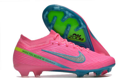 Unisex Nike Air Zoom Mercurial Vapor 15 Elite FG Firm Ground Low-Tops Football Boots - Pink/Silver/Blue/Yellow