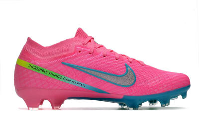 Unisex Nike Air Zoom Mercurial Vapor 15 Elite FG Firm Ground Low-Tops Football Boots - Pink/Silver/Blue/Yellow