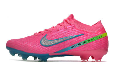 Unisex Nike Air Zoom Mercurial Vapor 15 Elite FG Firm Ground Low-Tops Football Boots - Pink/Silver/Blue/Yellow