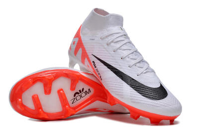 Men's Nike Air Zoom Mercurial Superfly 9 Elite FG Firm Ground High-Tops Football Boots - White/Black/Red