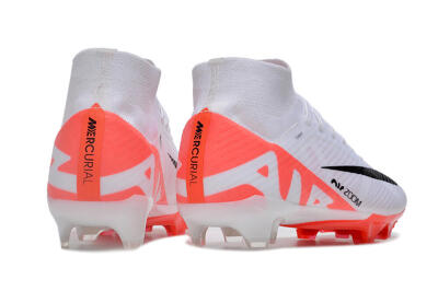 Men's Nike Air Zoom Mercurial Superfly 9 Elite FG Firm Ground High-Tops Football Boots - White/Black/Red