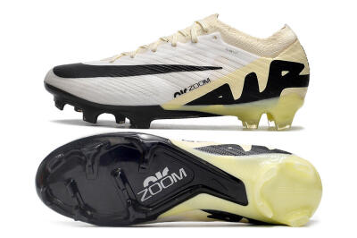 Men's Nike Air Zoom Mercurial Vapor 15 Elite FG Firm Ground Low-Tops Football Boots - White/Beige/Black
