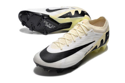 Men's Nike Air Zoom Mercurial Vapor 15 Elite FG Firm Ground Low-Tops Football Boots - White/Beige/Black