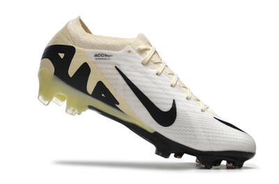 Men's Nike Air Zoom Mercurial Vapor 15 Elite FG Firm Ground Low-Tops Football Boots - White/Beige/Black