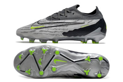 Men's Nike Phantom GX Elite FG Firm Ground Low-Tops Football Boots - Grey/Black/Green