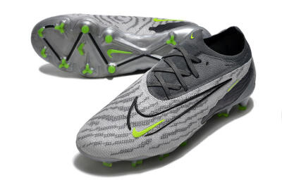 Men's Nike Phantom GX Elite FG Firm Ground Low-Tops Football Boots - Grey/Black/Green
