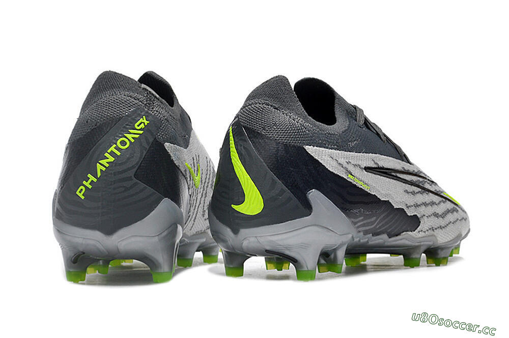 Men's Nike Phantom GX Elite FG Firm Ground Low-Tops Football Boots - Grey/Black/Green 6