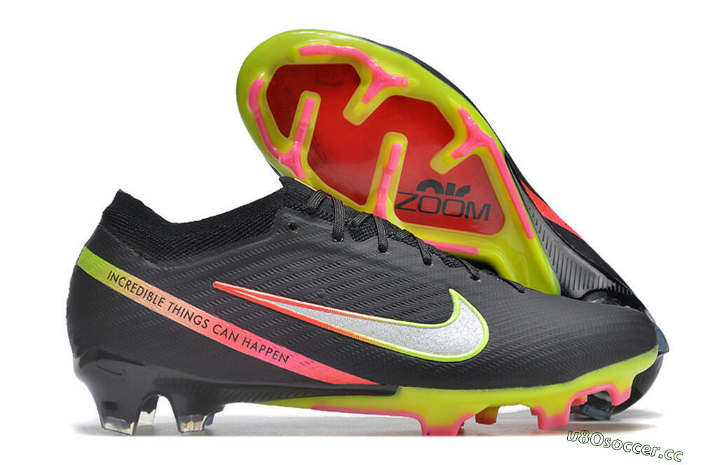 Men's Nike Air Zoom Mercurial Vapor 15 Elite FG Firm Ground Low-Tops Football Boots - Black/Silver/Yellow/Red 2