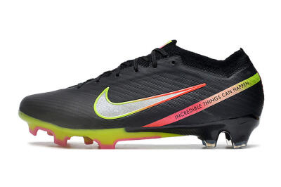 Men's Nike Air Zoom Mercurial Vapor 15 Elite FG Firm Ground Low-Tops Football Boots - Black/Silver/Yellow/Red