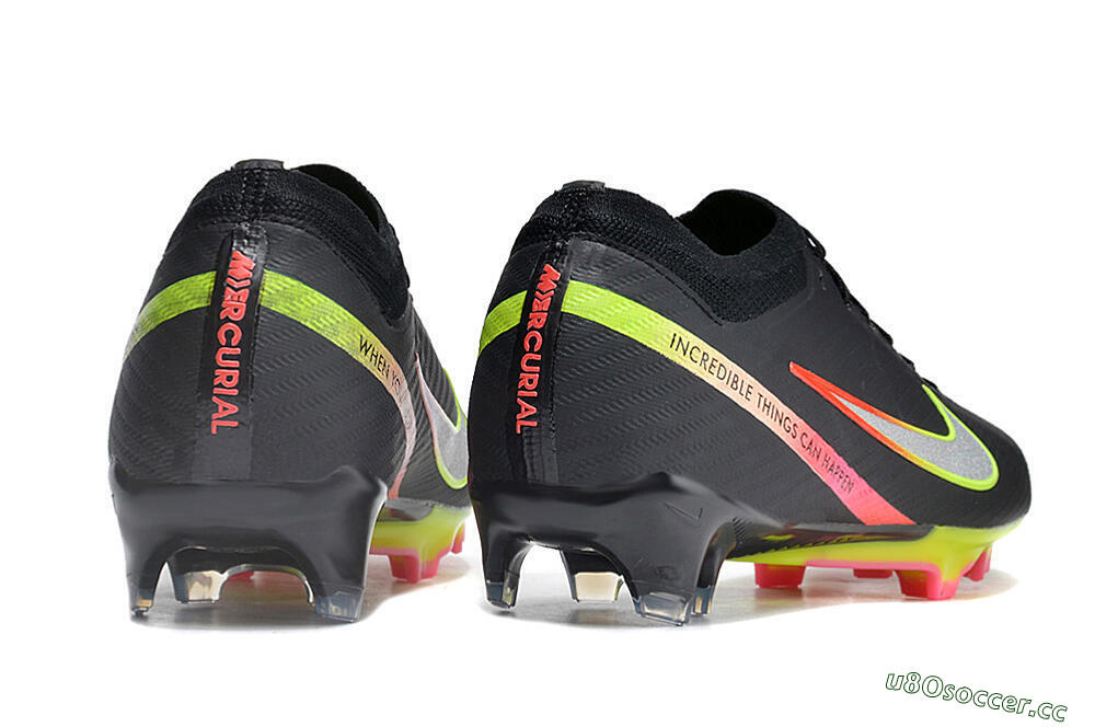 Men's Nike Air Zoom Mercurial Vapor 15 Elite FG Firm Ground Low-Tops Football Boots - Black/Silver/Yellow/Red 6
