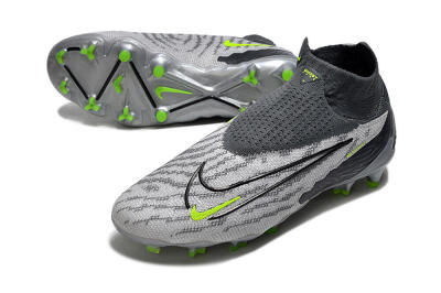 Men's Nike Phantom GX Elite DF Link FG Firm Ground High-Tops Football Boots - Grey/Black/Green