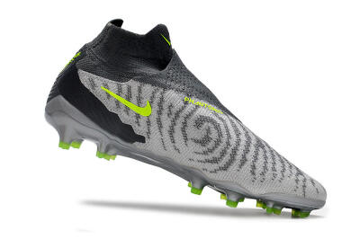 Men's Nike Phantom GX Elite DF Link FG Firm Ground High-Tops Football Boots - Grey/Black/Green