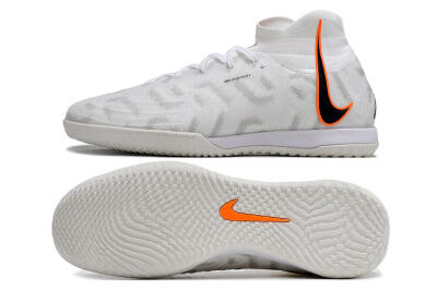 Men's Nike Phantom Luna Elite NU IC Indoor & Futsal High-Tops Football Shoes - White/Grey/Black/Orange