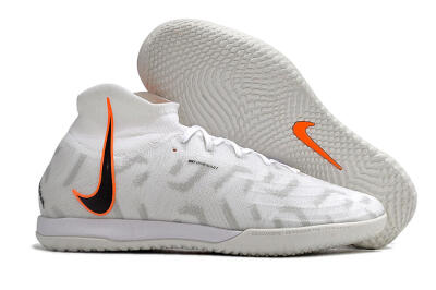 Men's Nike Phantom Luna Elite NU IC Indoor & Futsal High-Tops Football Shoes - White/Grey/Black/Orange