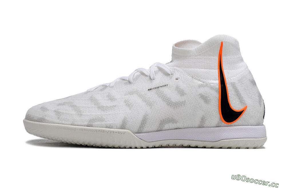 Men's Nike Phantom Luna Elite NU IC Indoor & Futsal High-Tops Football Shoes - White/Grey/Black/Orange 0