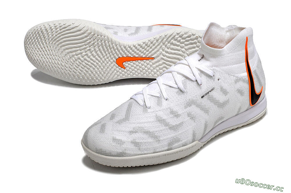 Men's Nike Phantom Luna Elite NU IC Indoor & Futsal High-Tops Football Shoes - White/Grey/Black/Orange 3
