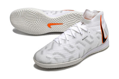 Men's Nike Phantom Luna Elite NU IC Indoor & Futsal High-Tops Football Shoes - White/Grey/Black/Orange