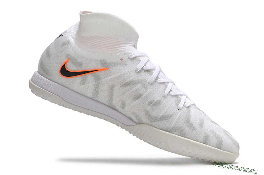 Men's Nike Phantom Luna Elite NU IC Indoor & Futsal High-Tops Football Shoes - White/Grey/Black/Orange 4
