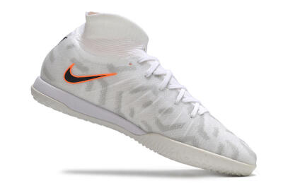 Men's Nike Phantom Luna Elite NU IC Indoor & Futsal High-Tops Football Shoes - White/Grey/Black/Orange